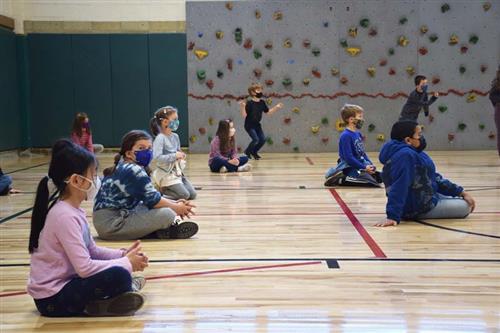 Students in the Newly Renovated Gym